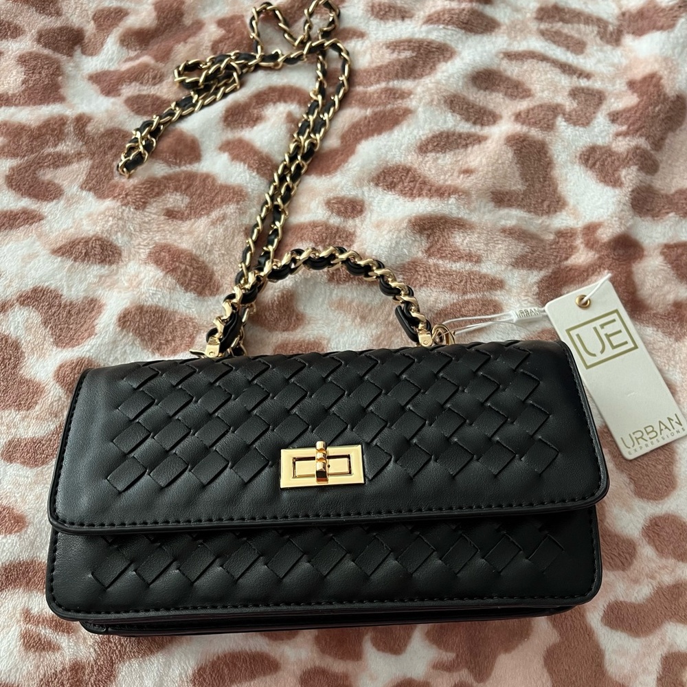 Urban Expressions Black Woven Handbag